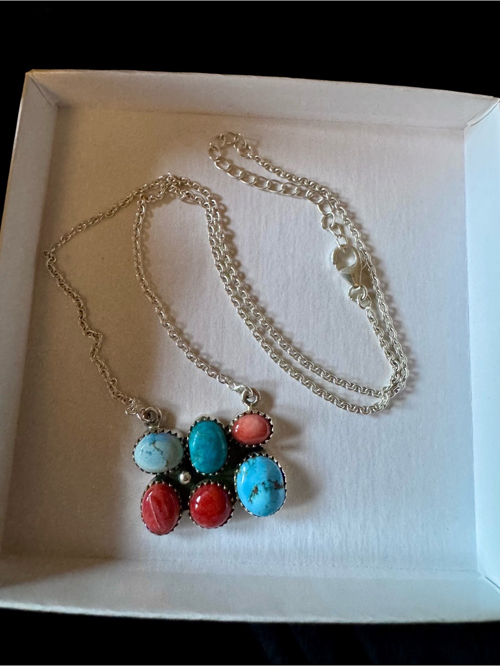Turquoise Multi-Stone Pendant Necklace
